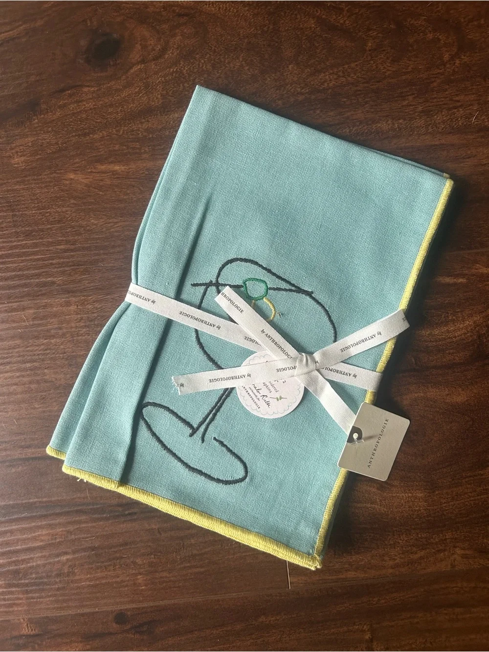 Phthalo Ruth Cotton Napkins, Set of 2 - Anthropologie
